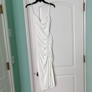 Zara White Draped Dress